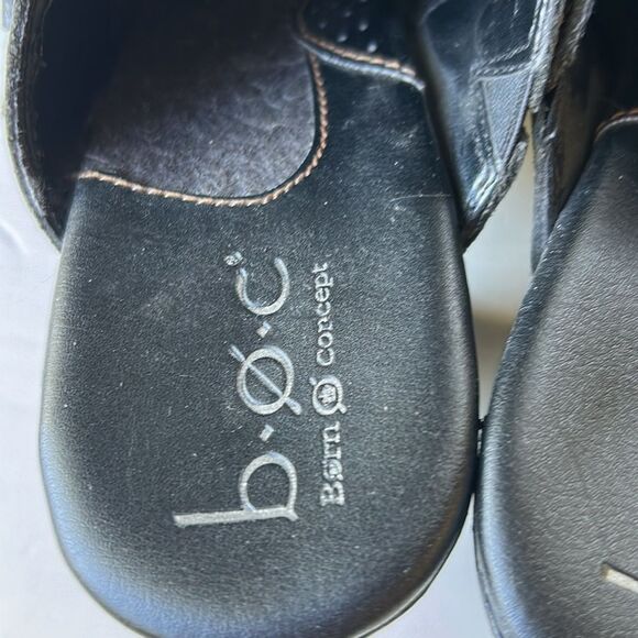Born B.O.C Pebble Black Genuine Leather Women's Heel Slip On Mules Size 9 - Picture 9 of 12